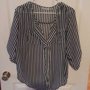 Blue and white stripped tunic